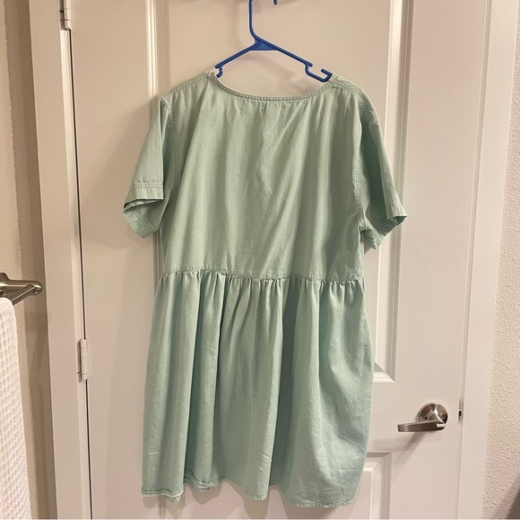 Vintage Mint Green Denim Dress - Picture 3 of 4